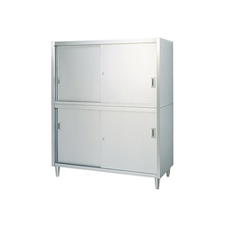Storage Cabinet With Adjust (SUS430, Two-Tier Type, Upper and Lower Stainless Steel Door Specifications) VA Series (61-0013-58)