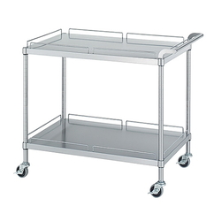 Stainless Steel Cart (SUS304, 2-Tier Shelf With Guard) MN20 Series (61-0014-48)