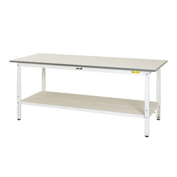 Work Table 150 Series, Height Adjustment Type H600 to H900 mm, With Full-Scale Shelf Board, SUPA Series (61-3741-36)