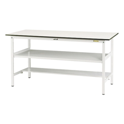 Work Table 150 Series, Rigid, With Intermediate Shelf Board, H950 mm, With Half-Sided Shelf Board, SUPH Series (61-3743-96)