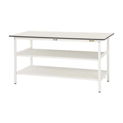 Work Table 150 Series With Fixed Intermediate Shelf, H950 mm, With Full-Scale Shelf Board, SUPH Series (61-3744-17)