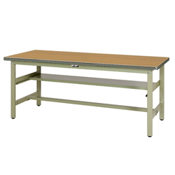 Work Table 300 Series, Rigid, With Intermediate Shelf, H740 mm, Polyester Top Plate, SWP Type