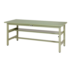 Work Table 300 Series, Rigid, With Intermediate Shelf, H740 mm, Steel Top Plate, SWS Series (61-3750-01)