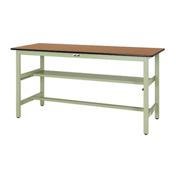 Work Table 300 Series With Fixed Intermediate Shelf, H900 mm, Polyester Top Plate, SWPH Series (61-3750-32)