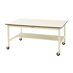 Work Table Wide Type, Mobile, H856 mm, With Half-Sided Shelf Board, SWPWC Series (61-3763-26)