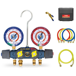 Titan 4 Valve Manifold Kit (Hose with Ball Valve) for R407C, R404A, R134a