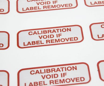 Adhesive Pre-Printed Red Label Calibration Void Removed