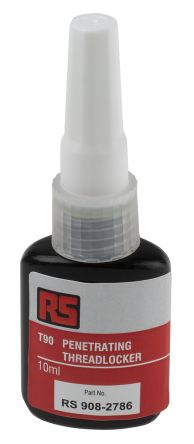 RS PRO T90 Green Threadlocking Adhesive, 10 ml, 24 h Cure Time