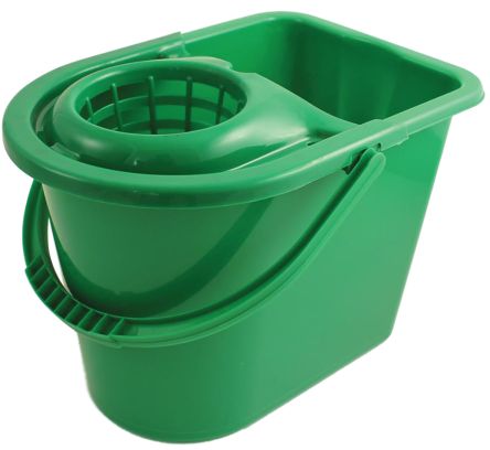 RS PRO 12L Plastic Green Mop Bucket with Handle