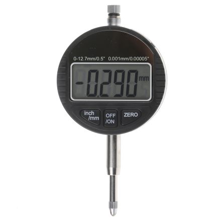 RS PRO Imperial/Metric Dial Indicator, Maximum of 12.5 mm Measurement Range, 0.001 mm Resolution, ±0.005 mm Accuracy 