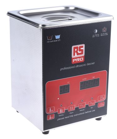 RS PRO Ultrasonic Cleaner, 100W, 2L with Lid
