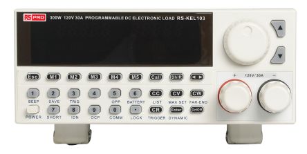 RS PRO Electronic Load, 0 to 30 A, 0 to 120 V, 0 to 300 W, 0.05 to 7500Ω