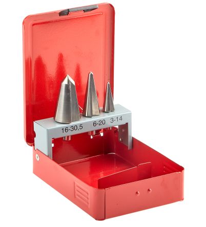 RS PRO 3 Piece Metal Cone Cutter Set, 3mm to 30mm