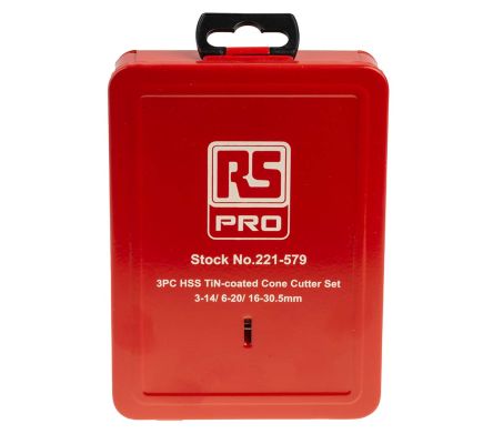 RS PRO 3 Piece Metal Step Drill Bit Set, 3mm to 30in