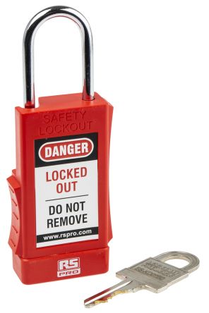 RS PRO 1 Lock 5mm Shackle SteelSafety Lockout (175-1185) 