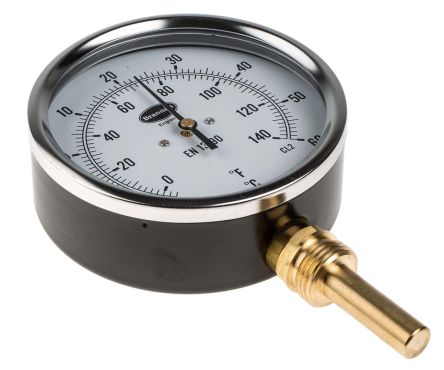 RS PRO Fahrenheit/Centigrade Dial Dry Temperature Gauge Suitable for Various Applications (324-8384) 