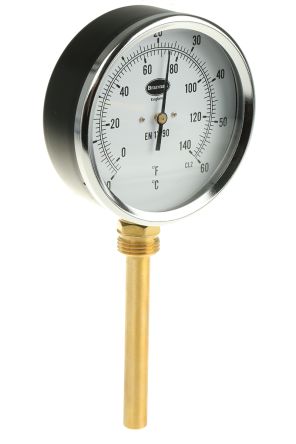 RS PRO Fahrenheit/Centigrade Dial Dry Temperature Gauge Suitable for Various Applications (324-8407)