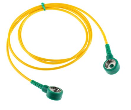 RS PRO ESD Grounding Cord with 10 mm Socket, Press Stud