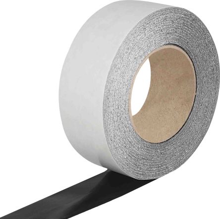 RS PRO Black Double Sided Plastic Tape, 25mm x 50m