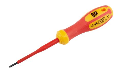 RS PRO Slotted Insulated Screwdriver 0.4 x 2.5 mm Tip, VDE 1000V Approved