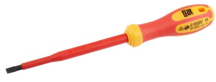 RS PRO Slotted Insulated Screwdriver 1 x 5.5 mm Tip, VDE 1000V Approved