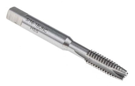 RS PRO HSS 5/16-18 Spiral Point Threading Tap, 72 mm Length