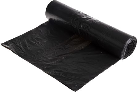RS PRO 50 x Black Plastic Bin Bag, 80 to 90L