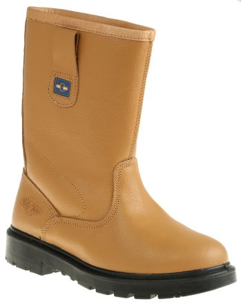 RS PRO Beige Steel Toe Capped Mens Safety Boots, UK 9, EU 43