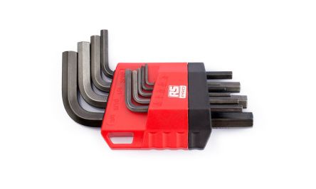 RS PRO 9 piece Hex Key Set, L Shape 1/16in