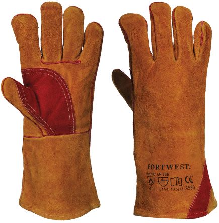 RS PRO White Leather Welding Gloves, Size 10.5, XL