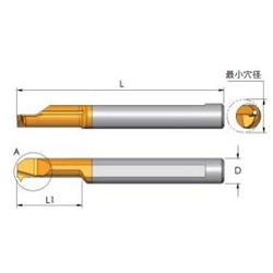 Tiny Tool (Small Diameter Carbide Solid Bar) MIR Bar, with Threaded Blades ISO/UN (MIR4L150.5ISO) 