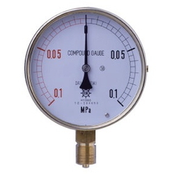 HNT General Purpose Pressure Gauge For Vapor, Rimless Type (A) (AMT-G3/8-75X0.5MPA-AHT) 