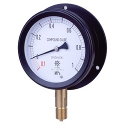 MPK Metal Closed Compound Gauge For Vapor, Rounded Edge Type (B) (BMU-G3/8-75X0.5/-0.1MPA-AMK) 