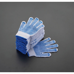 Gloves (With Anti-Slip, Blue, Black / 12 Pairs)