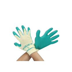 Gloves (Polyester, Cotton, Natural Rubber Coat / Green)