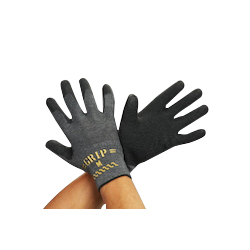 Gloves (Polyester, Cotton, Natural Rubber Coat / Black)