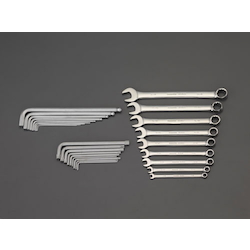 [27 Pcs] Combination Spanner & Hexagonal Wrench Set (With Tray) EA687YA-16 