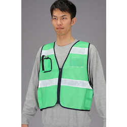 Crime Prevention Vest Left Chest, with Transparent Insert Pockets on the Back