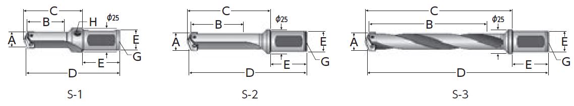 Metric Size Straight Shank Holder for Throw-Away Insert Type Drill Y Series (210Y0S-16FMS) 