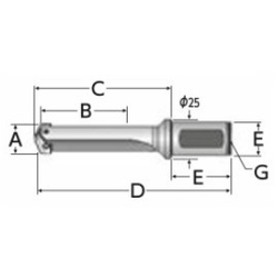 Throw-Away Drill, 0/0.5 Series Holder, Metric Size Straight Shank (25000H-20FMS) 