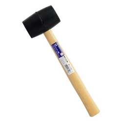 Wood-Handle Rubber Hammer (Black) 1P