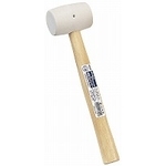 Rubber Mallet with Wooden Handle, White 1/2P