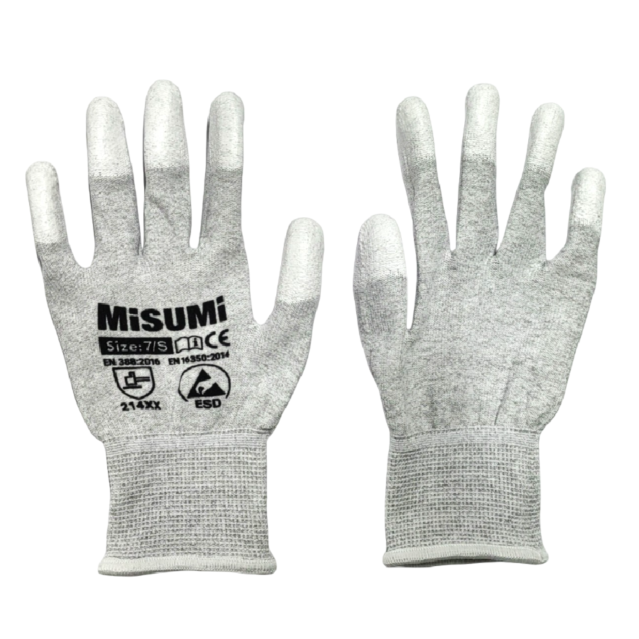 [New!] ESD Anti-Static Gloves PU Coating Top Fit - Thick Type (Logo, Individual package) (MESD-TF-L)