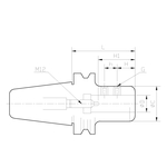 Side Locking Holder A Type (For End Mills) (BT50-SLA20-105) 