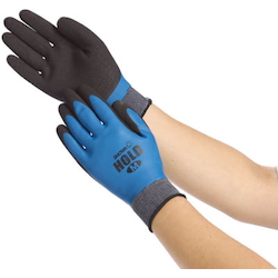 SHOWA HOLD Natural Rubber Gloves (with Fabric Lining)