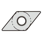 Turning Insert Diamond, with Hole, 55°, Negative, DXGU○○R/L-SS "for Low-Resistance Finishing"