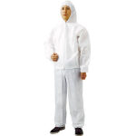 Nonwoven disposable protective clothing, jumper with hood, white (TPC-F-S)