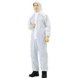 Nonwoven disposable protective clothing, overalls, white (TPC-S)
