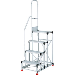 Work Platform (Heavy Duty Type with Hand Rail and Casters) with Hand Rail on One Side and Casters