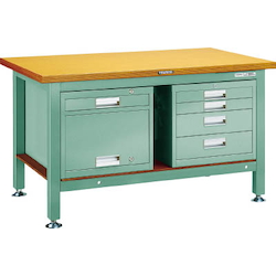 Heavy Work Bench with 4-Shelf Cabinet / Locker Linoleum Tabletop Average Load (kg) 3000